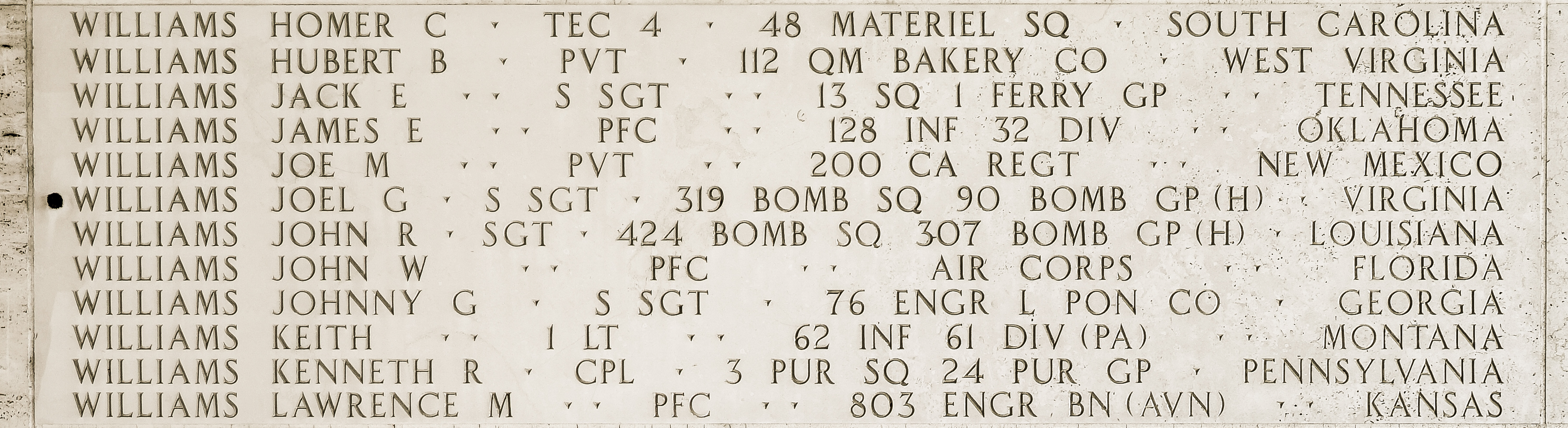 John R. Williams, Sergeant